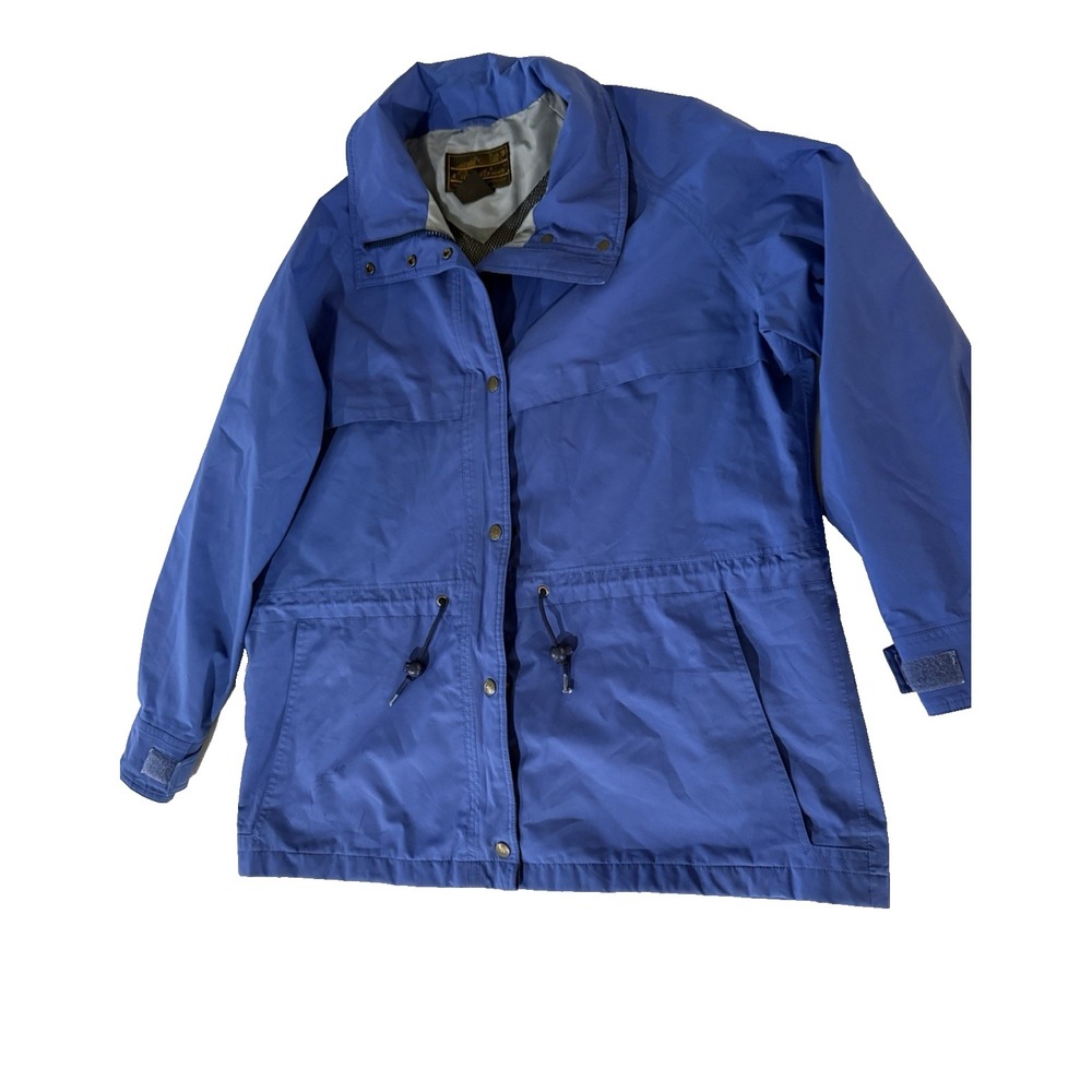 Eddie Bauer Men's Size Large Jacket Coat 9647 CA 00665 Beige VG Button/Zip Blue